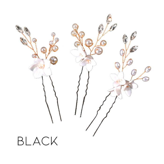 Schlichter und eleganter Braut-Haarkamm mit Blumenmuster