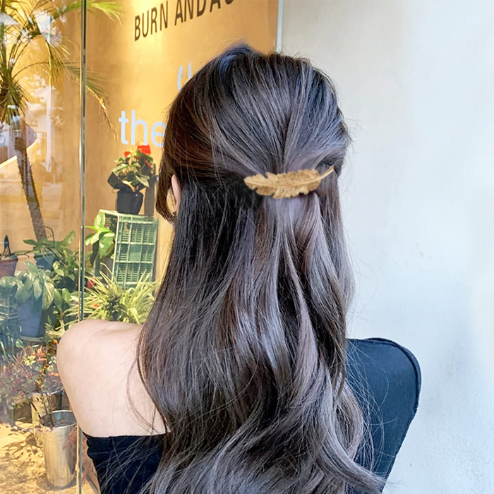 Metal Feather Hair Clip