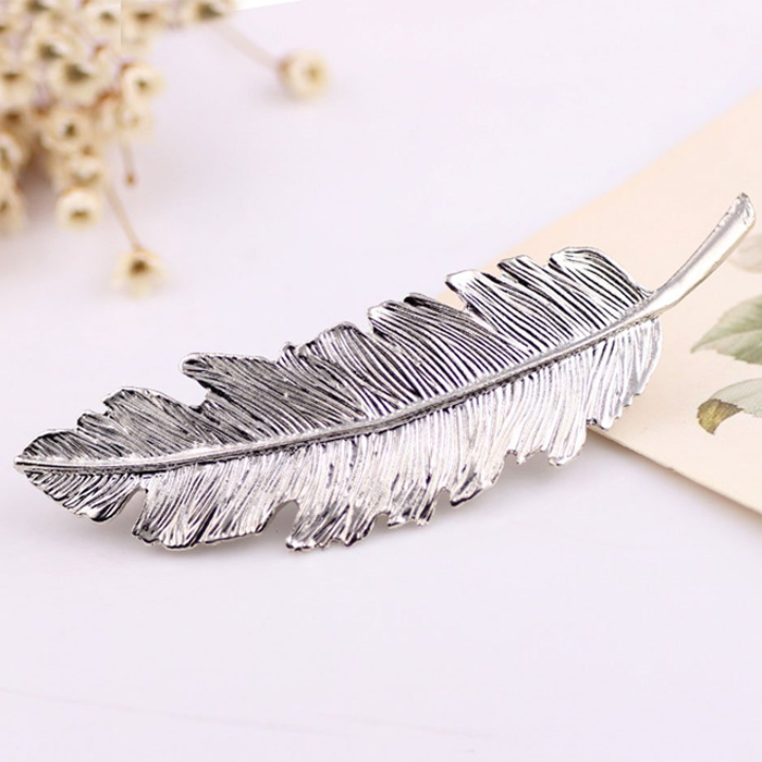 Metal Feather Hair Clip