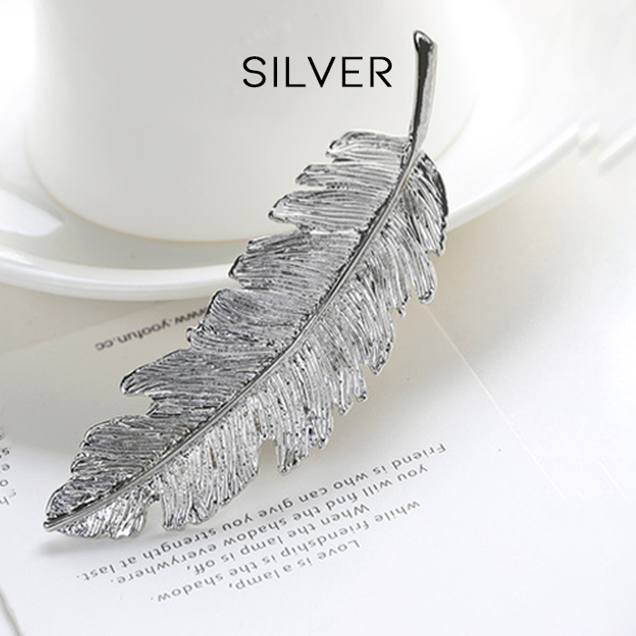 Metal Feather Hair Clip