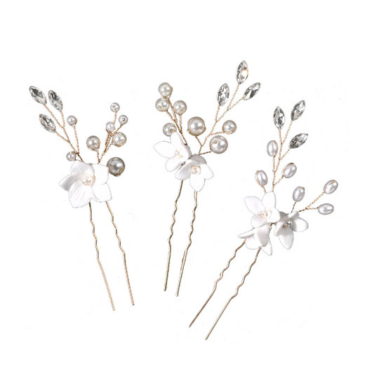 Simple & Elegant Floral Bridal Hair Comb