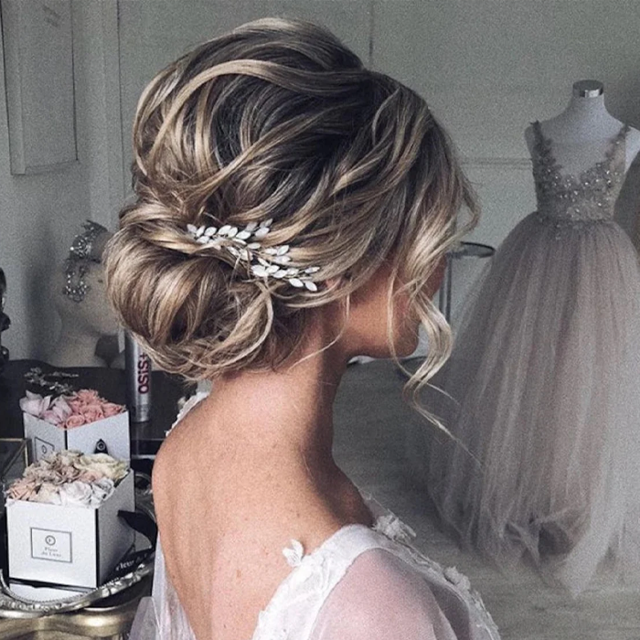 Schlichter und eleganter Kristall-Brauthaarkamm 