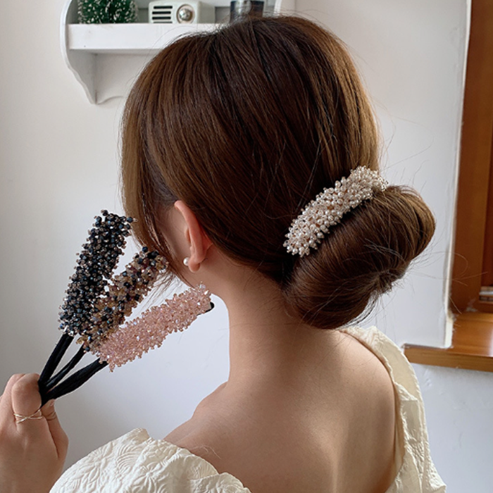 Elegant Easy Crystal Hairbun Maker