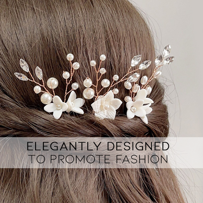 Schlichter und eleganter Braut-Haarkamm mit Blumenmuster 