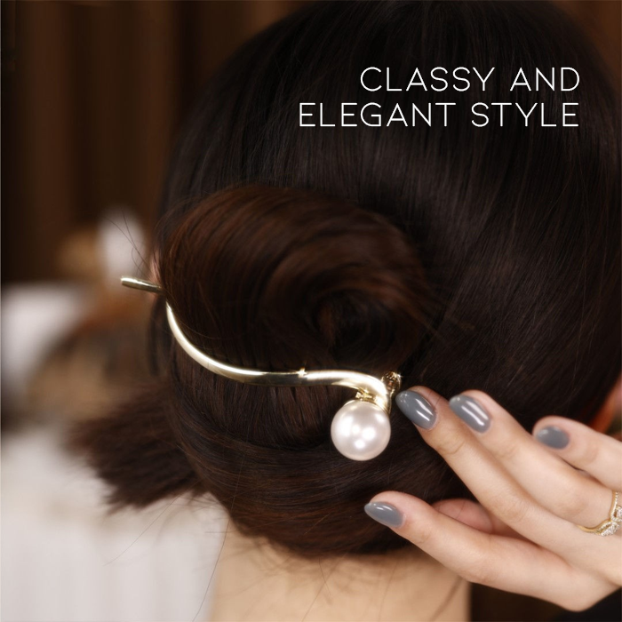 Einzeilige Perlen-Haarspange 