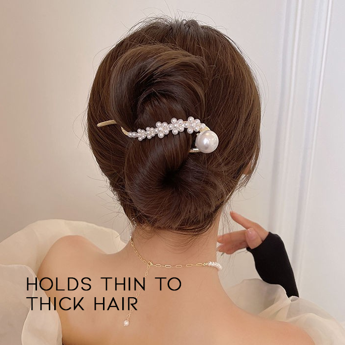 Einzeilige Perlen-Haarspange 