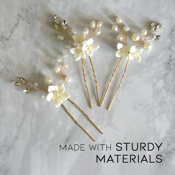 Schlichter und eleganter Braut-Haarkamm mit Blumenmuster 