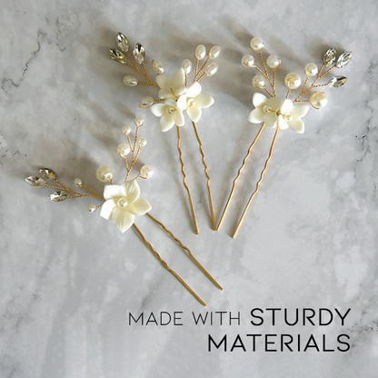 Schlichter und eleganter Braut-Haarkamm mit Blumenmuster 