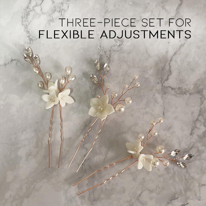 Schlichter und eleganter Braut-Haarkamm mit Blumenmuster 