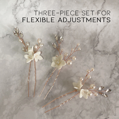 Schlichter und eleganter Braut-Haarkamm mit Blumenmuster 