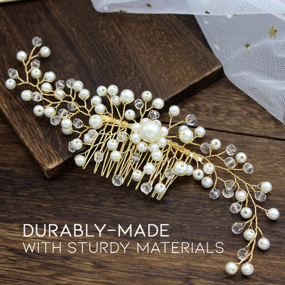 Simple & Elegant Pearl Bridal Hair Comb