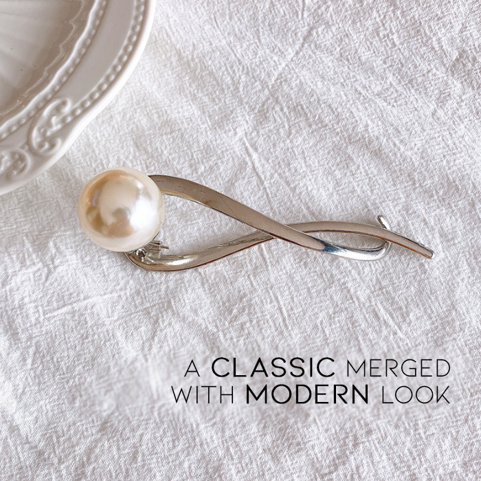 Einzeilige Perlen-Haarspange 