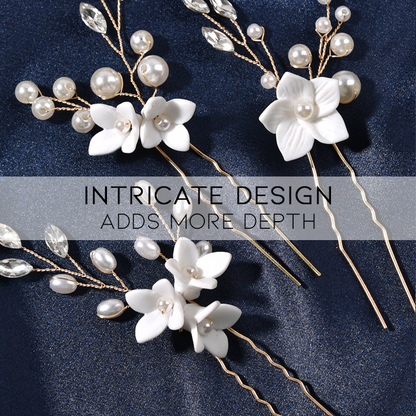 Schlichter und eleganter Braut-Haarkamm mit Blumenmuster 