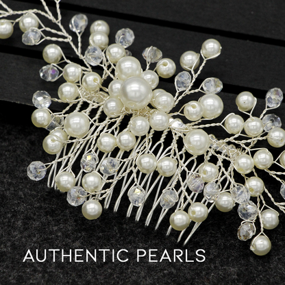 Simple & Elegant Pearl Bridal Hair Comb