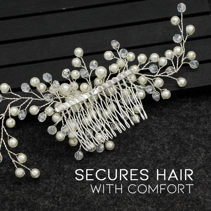 Simple & Elegant Pearl Bridal Hair Comb
