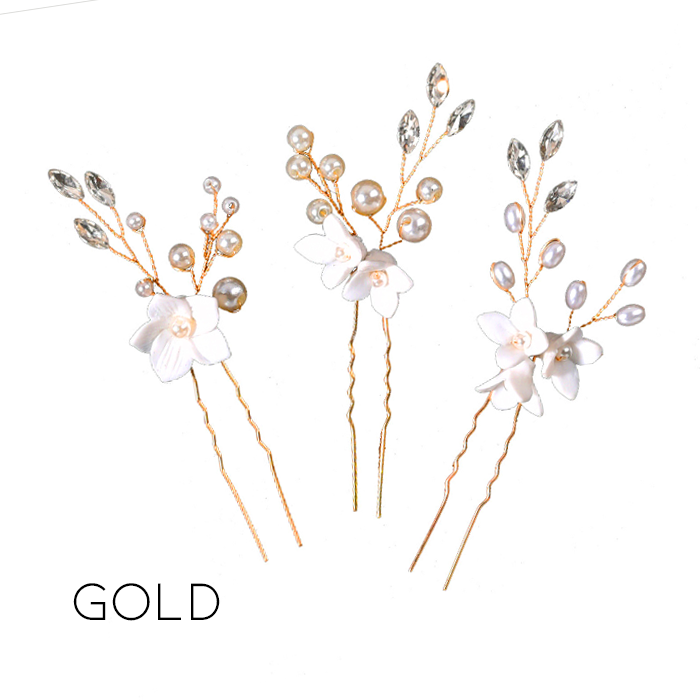 Schlichter und eleganter Braut-Haarkamm mit Blumenmuster 