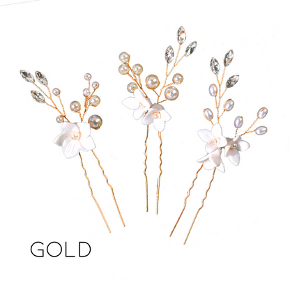 Schlichter und eleganter Braut-Haarkamm mit Blumenmuster 