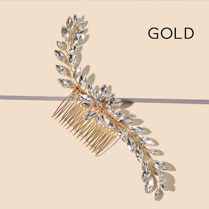 Schlichter und eleganter Kristall-Brauthaarkamm 