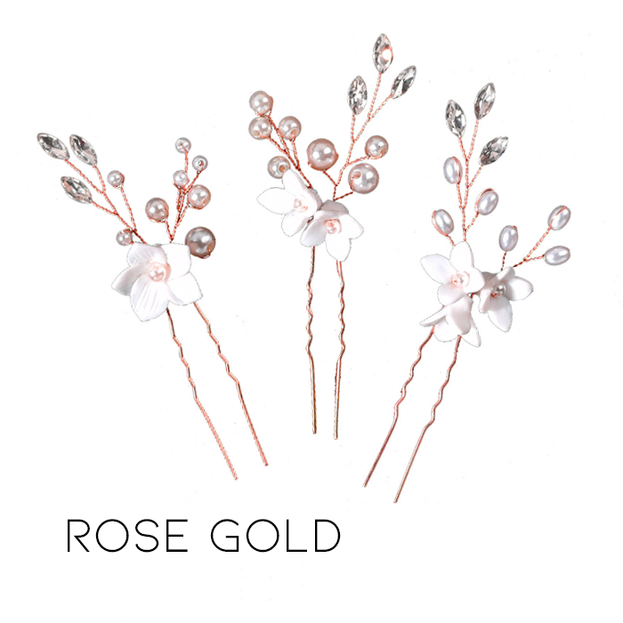 Schlichter und eleganter Braut-Haarkamm mit Blumenmuster 