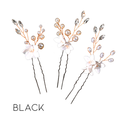 Schlichter und eleganter Braut-Haarkamm mit Blumenmuster 