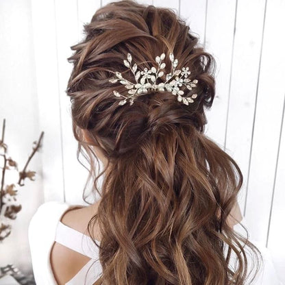 Schlichter und eleganter Braut-Haarkamm mit Blumenmuster 