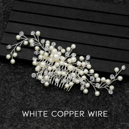 Simple & Elegant Pearl Bridal Hair Comb