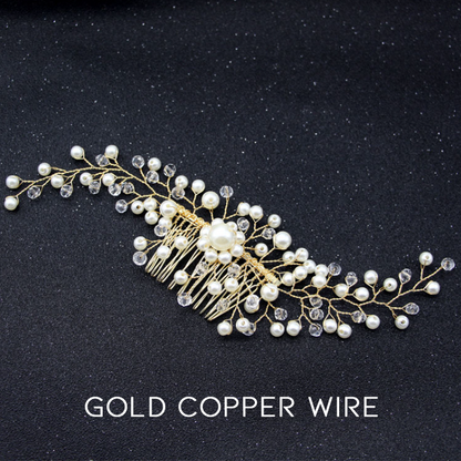 Simple & Elegant Pearl Bridal Hair Comb